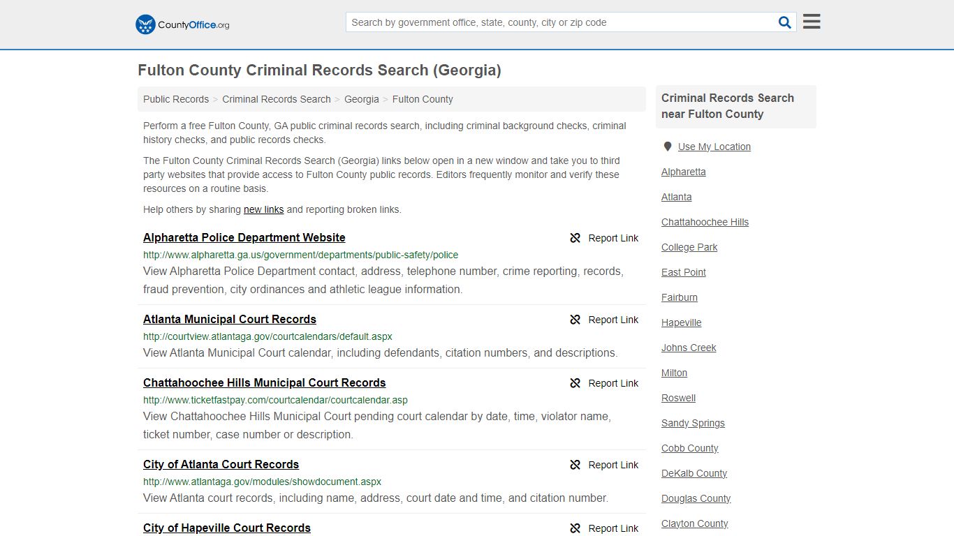 Fulton County Criminal Records Search (Georgia) - County Office